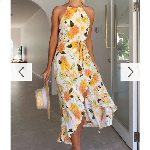 billy J boutique | Dresses | Billy J Boutique Primrose Midi Dress Yellow  Floral | Poshmark